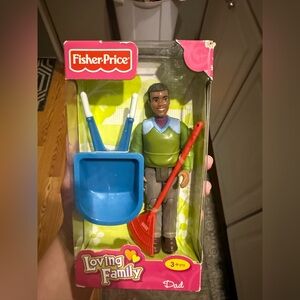 Fisher-Price Loving Family Dad Figure with Blue Dustpan